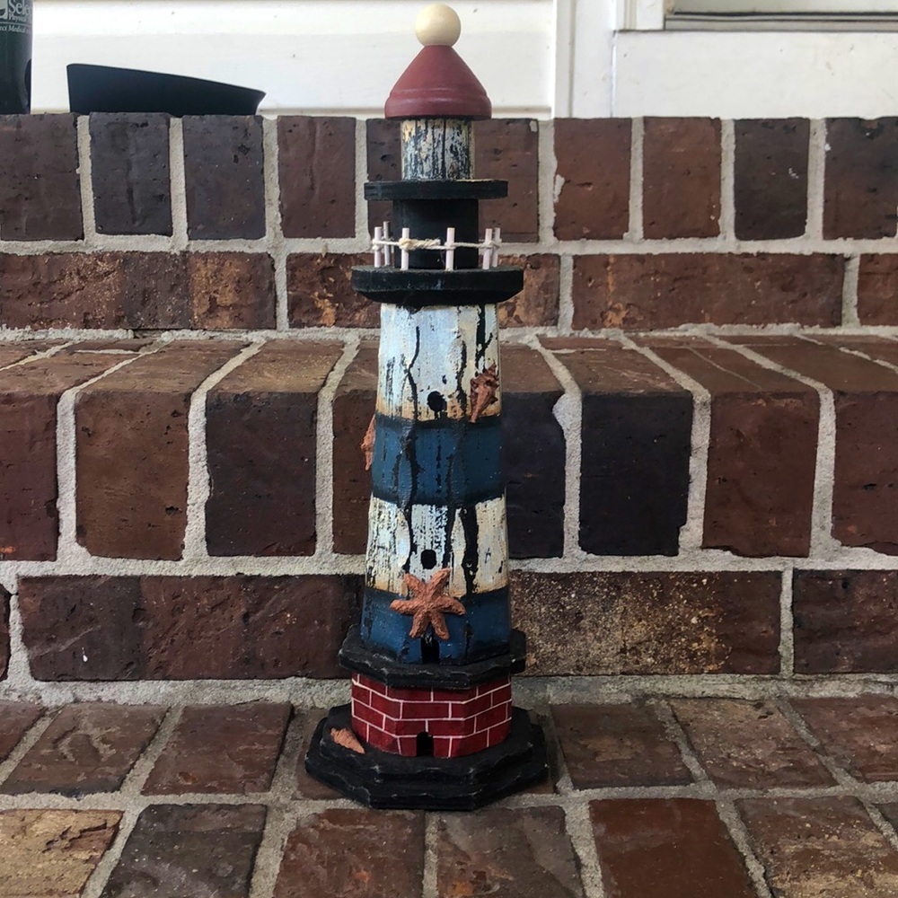 Home accent light house blue and white